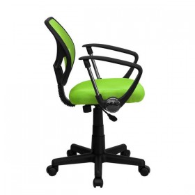 Mid-Back Green Mesh Task Chair and Computer Chair with Arms [WA-3074-GN-A-GG]
