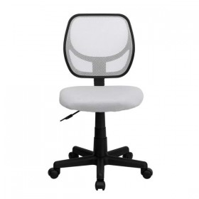 Mid-Back White Mesh Task Chair and Computer Chair [WA-3074-WHT-GG]