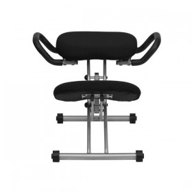 Ergonomic Kneeling Chair in Black Fabric with Handles [WL-1429-GG]