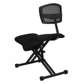 Ergonomic Kneeling Chair with Black Mesh Back and Fabric Seat [WL-3440-GG]