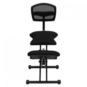 Ergonomic Kneeling Chair with Black Mesh Back and Fabric Seat [WL-3440-GG]