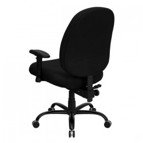 HERCULES Series 400 lb. Capacity Big and Tall Black Fabric Office Chair with Arms and Extra WIDE Seat [WL-715MG-BK-A-GG]