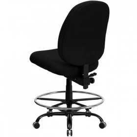 HERCULES Series 400 lb. Capacity Big and Tall Black Fabric Drafting Stool with Extra WIDE Seat [WL-715MG-BK-D-GG]