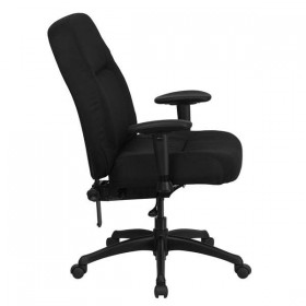 HERCULES Series 400 lb. Capacity High Back Big & Tall Black Fabric Office Chair with Height Adjustable Arms and Extra WIDE Seat [WL-726MG-BK-A-GG]