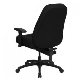 HERCULES Series 400 lb. Capacity High Back Big & Tall Black Fabric Office Chair with Height Adjustable Arms and Extra WIDE Seat [WL-726MG-BK-A-GG]
