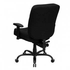 HERCULES Series 400 lb. Capacity Big & Tall Black Fabric Office Chair with Arms and Extra WIDE Seat [WL-735SYG-BK-A-GG]