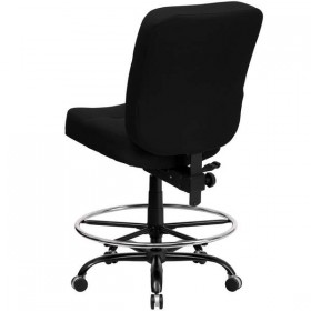 HERCULES Series 400 lb. Capacity Big & Tall Black Fabric Drafting Stool with Extra WIDE Seat [WL-735SYG-BK-D-GG]