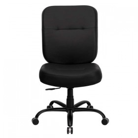 HERCULES Series 400 lb. Capacity Big & Tall Black Leather Office Chair with Extra WIDE Seat [WL-735SYG-BK-LEA-GG]