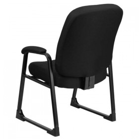 HERCULES Series Big & Tall 400 lb. Capacity Black Fabric Executive Side Chair with Sled Base [WL-738AV-BK-GG]
