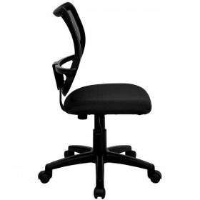 Mid-Back Mesh Task Chair with Black Fabric Seat [WL-A277-BK-GG]