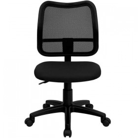 Mid-Back Mesh Task Chair with Black Fabric Seat [WL-A277-BK-GG]