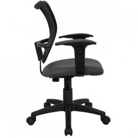 Mid-Back Mesh Task Chair with Gray Fabric Seat and Arms [WL-A277-GY-A-GG]