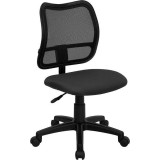 Mid-Back Mesh Task Chair with Gray Fabric Seat [WL-A277-GY-GG]