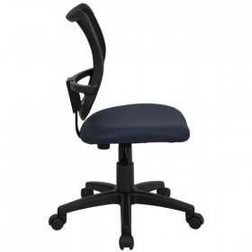 Mid-Back Mesh Task Chair with Navy Blue Fabric Seat [WL-A277-NVY-GG]