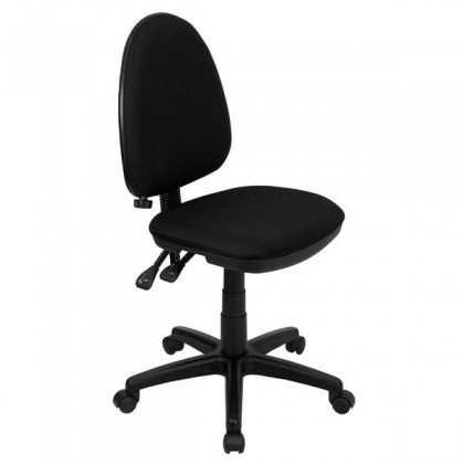 Mid-Back Black Fabric Multi-Functional Task Chair with Adjustable Lumbar Support [WL-A654MG-BK-GG]