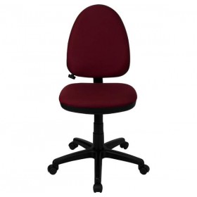 Mid-Back Burgundy Fabric Multi-Functional Task Chair with Adjustable Lumbar Support [WL-A654MG-BY-GG]
