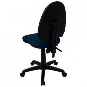 Mid-Back Navy Blue Fabric Multi-Functional Task Chair with Adjustable Lumbar Support [WL-A654MG-NVY-GG]