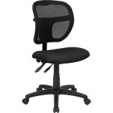 Mid-Back Mesh Task Chair with Black Fabric Seat [WL-A7671SYG-BK-GG]