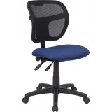 Mid-Back Mesh Task Chair with Navy Blue Fabric Seat [WL-A7671SYG-NVY-GG]