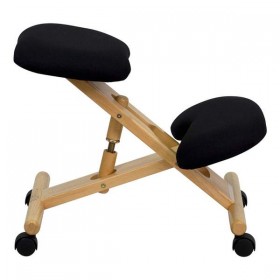 Mobile Wooden Ergonomic Kneeling Chair in Black Fabric [WL-SB-210-GG]