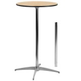 24'' Round Wood Cocktail Table with 30'' and 42'' Columns [XA-24-COTA-GG]
