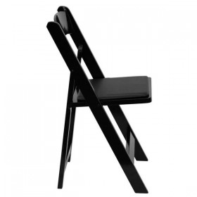 HERCULES Series Black Wood Folding Chair with Vinyl Padded Seat [XF-2902-BK-WOOD-GG]