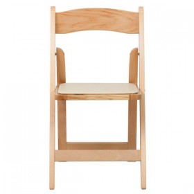 HERCULES Series Natural Wood Folding Chair with Vinyl Padded Seat [XF-2903-NAT-WOOD-GG]