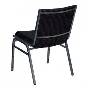 HERCULES Series Heavy Duty, 3'' Thickly Padded, Black Patterned Upholstered Stack Chair [XU-60153-BK-GG]