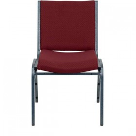HERCULES Series Heavy Duty, 3'' Thickly Padded, Burgundy Patterned Upholstered Stack Chair [XU-60153-BY-GG]
