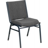 HERCULES Series Heavy Duty, 3'' Thickly Padded, Gray Upholstered Stack Chair [XU-60153-GY-GG]