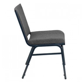 HERCULES Series Heavy Duty, 3'' Thickly Padded, Gray Upholstered Stack Chair [XU-60153-GY-GG]