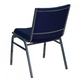 HERCULES Series Heavy Duty, 3'' Thickly Padded, Navy Patterned Upholstered Stack Chair [XU-60153-NVY-GG]