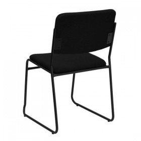 HERCULES Series 1500 lb. Capacity High Density Black Fabric Stacking Chair with Sled Base [XU-8700-BLK-B-30-GG]