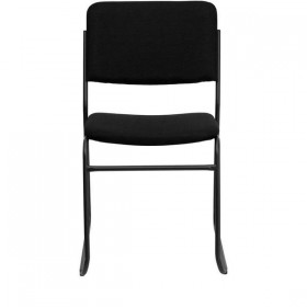 HERCULES Series 1500 lb. Capacity High Density Black Fabric Stacking Chair with Sled Base [XU-8700-BLK-B-30-GG]