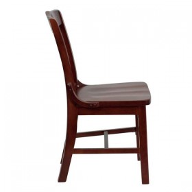 HERCULES Series Mahogany Finished School House Back Wooden Restaurant Chair [XU-DG-W0006-MAH-GG]