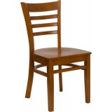 HERCULES Series Cherry Finished Ladder Back Wooden Restaurant Chair [XU-DGW0005LAD-CHY-GG]