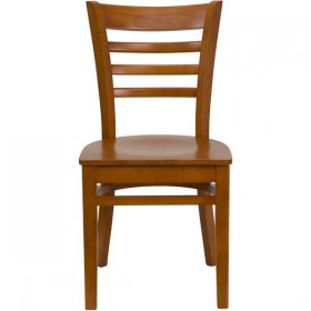 HERCULES Series Cherry Finished Ladder Back Wooden Restaurant Chair [XU-DGW0005LAD-CHY-GG]