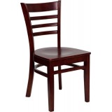 HERCULES Series Mahogany Finished Ladder Back Wooden Restaurant Chair [XU-DGW0005LAD-MAH-GG]