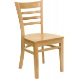 HERCULES Series Natural Wood Finished Ladder Back Wooden Restaurant Chair [XU-DGW0005LAD-NAT-GG]