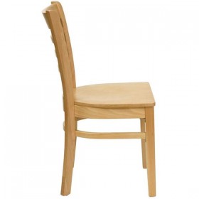 HERCULES Series Natural Wood Finished Ladder Back Wooden Restaurant Chair [XU-DGW0005LAD-NAT-GG]