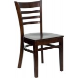 HERCULES Series Walnut Finished Ladder Back Wooden Restaurant Chair [XU-DGW0005LAD-WAL-GG]