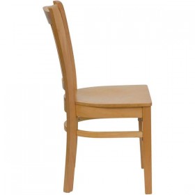 HERCULES Series Natural Wood Finished Vertical Slat Back Wooden Restaurant Chair [XU-DGW0008VRT-NAT-GG]