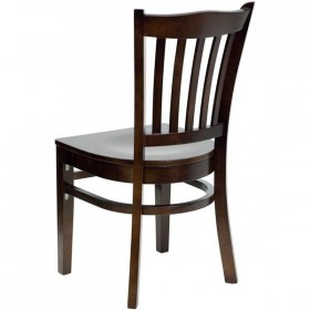 HERCULES Series Walnut Finished Vertical Slat Back Wooden Restaurant Chair [XU-DGW0008VRT-WAL-GG]