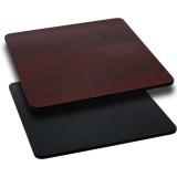 24'' Square Table Top with Black or Mahogany Reversible Laminate Top [XU-MBT-2424-GG]