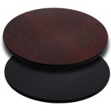 24'' Round Table Top with Black or Mahogany Reversible Laminate Top [XU-RD-24-MBT-GG]
