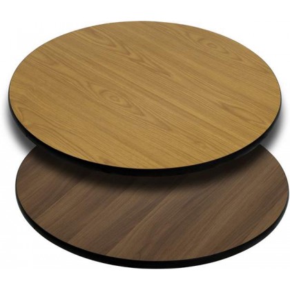 30'' Round Table Top with Natural or Walnut Reversible Laminate Top [XU-RD-30-WNT-GG]