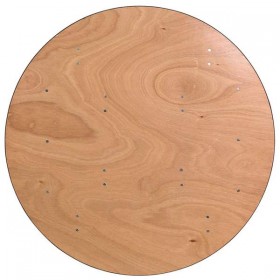 48'' Round Wood Folding Banquet Table with Clear Coated Finished Top [YT-WRFT48-TBL-GG]