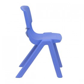 Blue Plastic Stackable School Chair with 12'' Seat Height [YU-YCX-001-BLUE-GG]