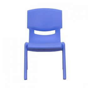 Blue Plastic Stackable School Chair with 10.5'' Seat Height [YU-YCX-003-BLUE-GG]