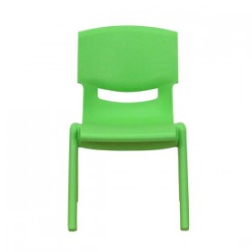 Green Plastic Stackable School Chair with 10.5'' Seat Height [YU-YCX-003-GREEN-GG]